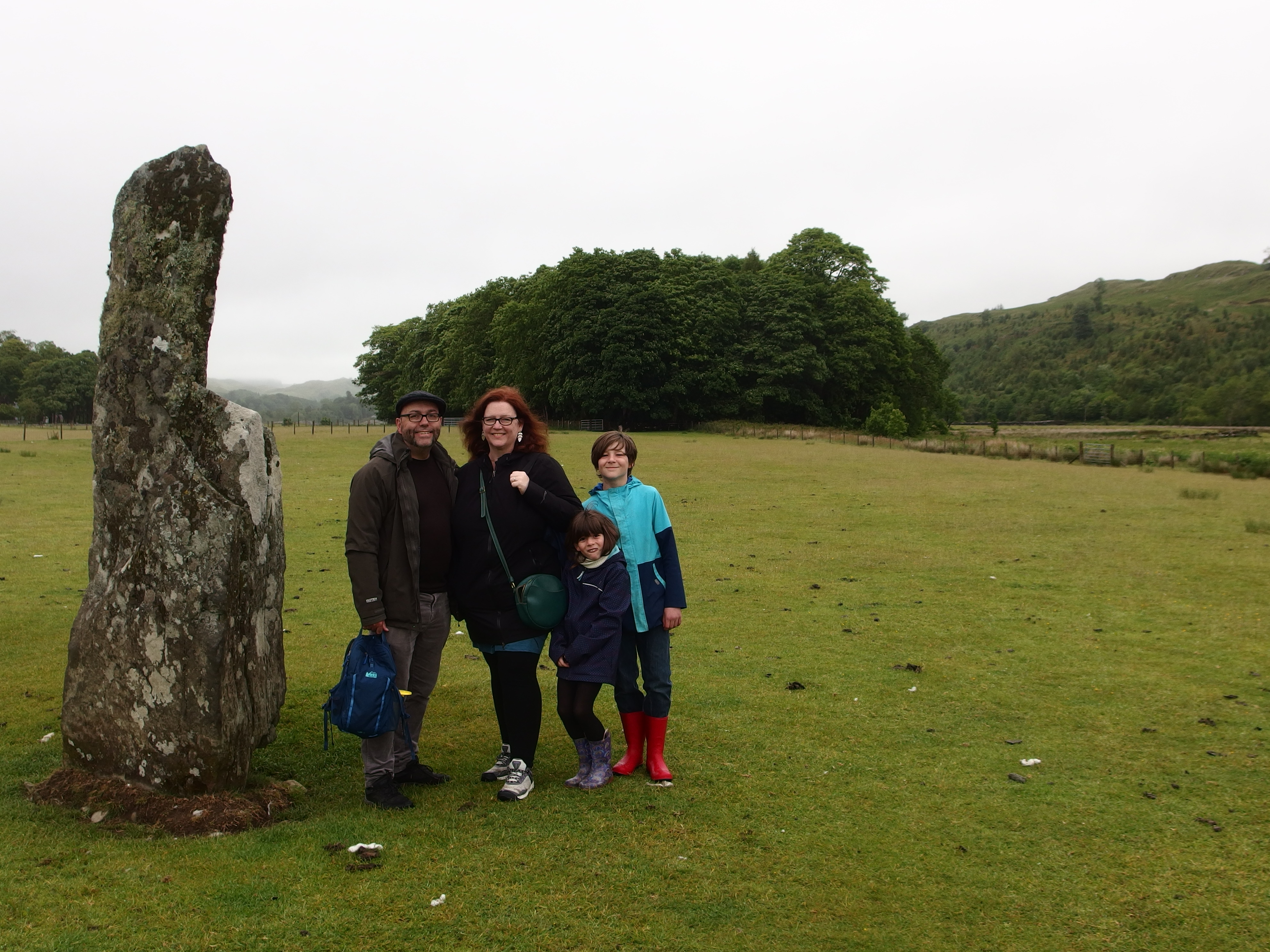 “Our family at one of the Temple Wood megalith”